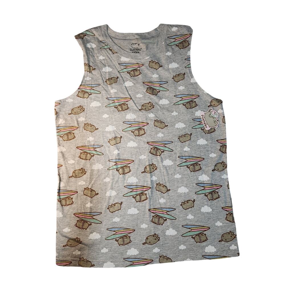 Pusheen The Cat Limited Edition Pusheenbox Gray Tank Top Unisex Small